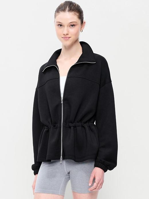 bounce fleece full-zip cinched sweatshirt