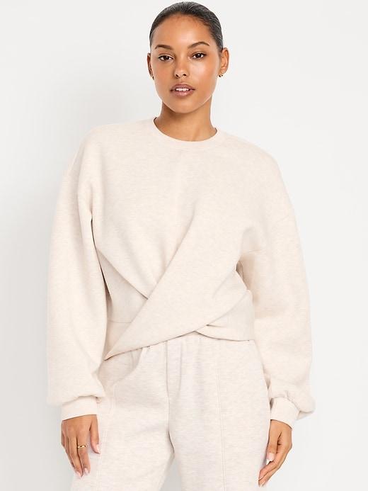 bounce fleece twist-front sweatshirt