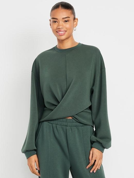 bounce fleece twist-front sweatshirt