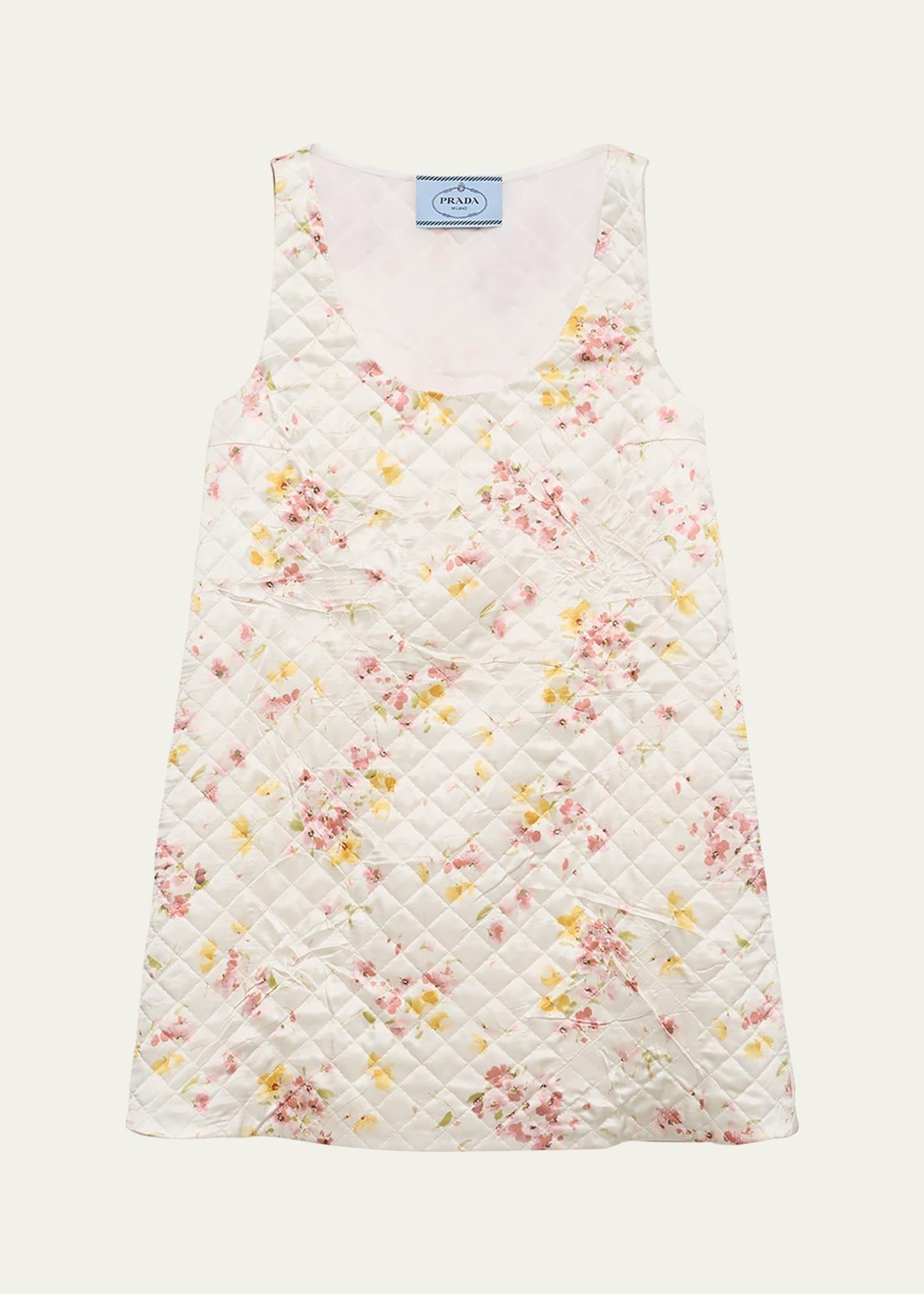 bouquet satin quilted mini dress