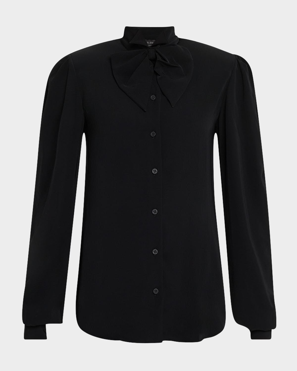 bow button down blouse