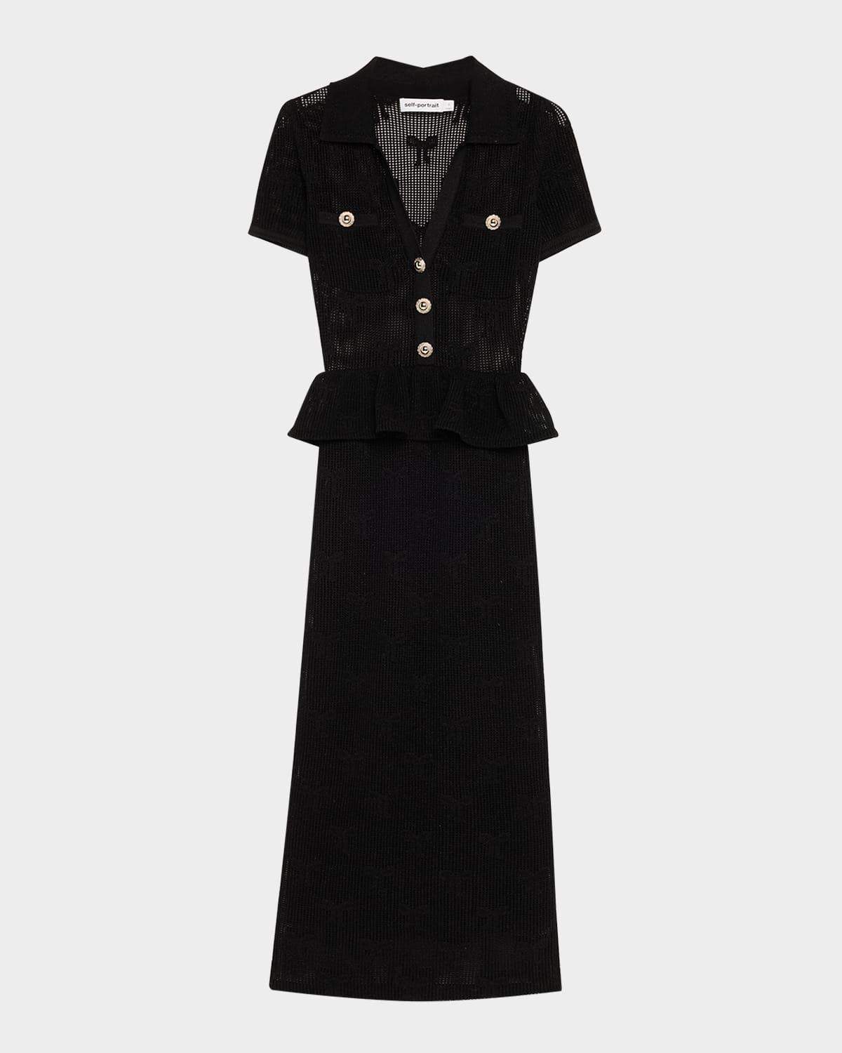 bow crochet midi dress