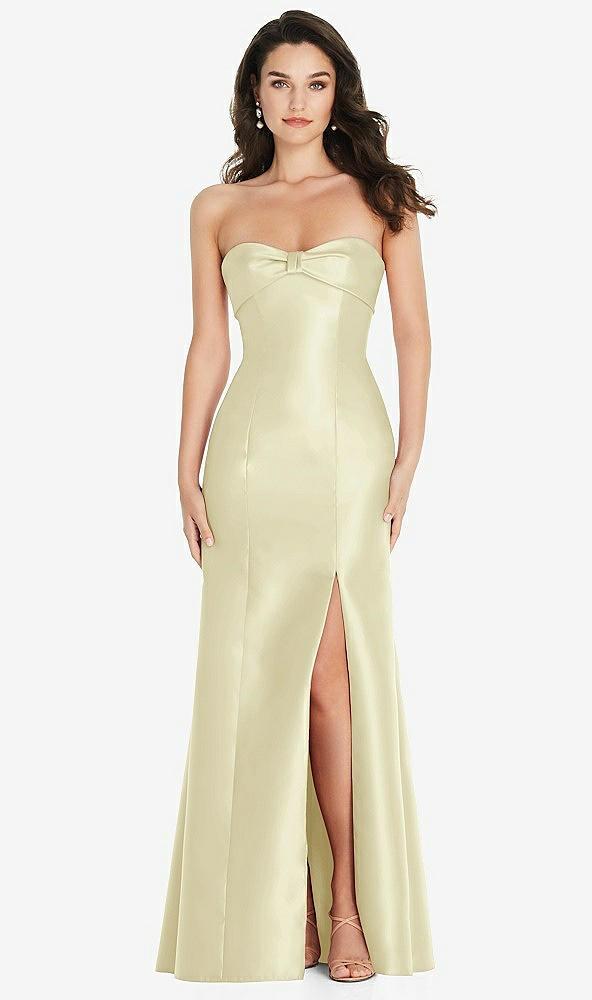 bow cuff strapless princess waist trumpet gown