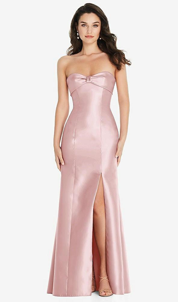 bow cuff strapless princess waist trumpet gown