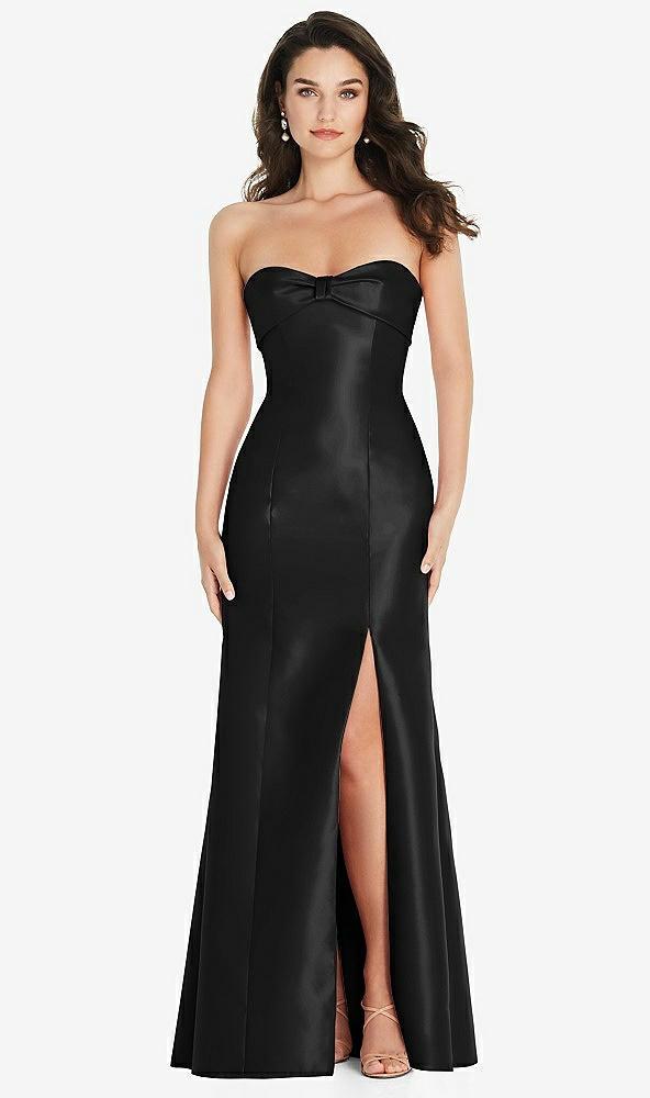 bow cuff strapless princess waist trumpet gown