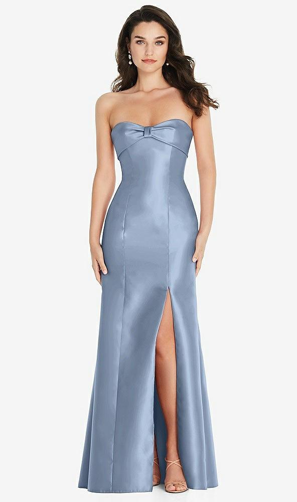 bow cuff strapless princess waist trumpet gown