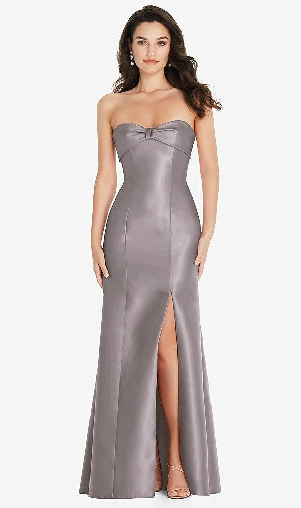 bow cuff strapless princess waist trumpet gown
