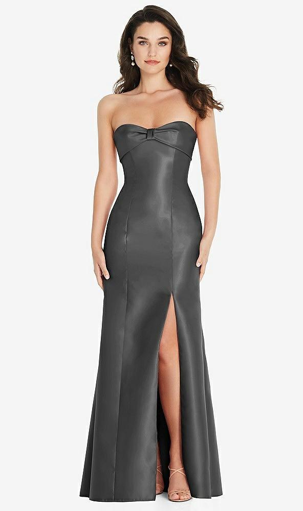 bow cuff strapless princess waist trumpet gown
