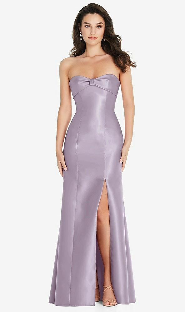 bow cuff strapless princess waist trumpet gown