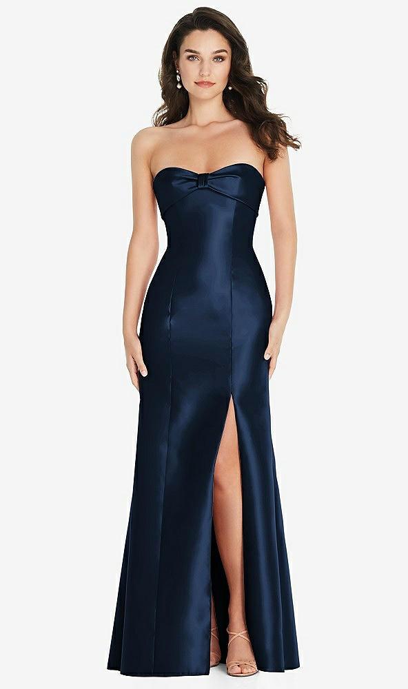 bow cuff strapless princess waist trumpet gown
