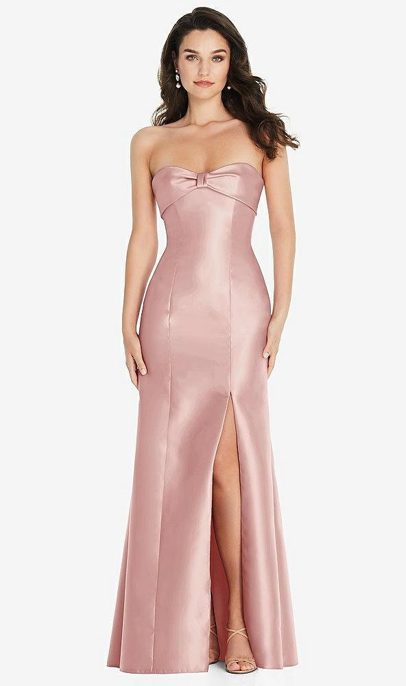 bow cuff strapless princess waist trumpet gown