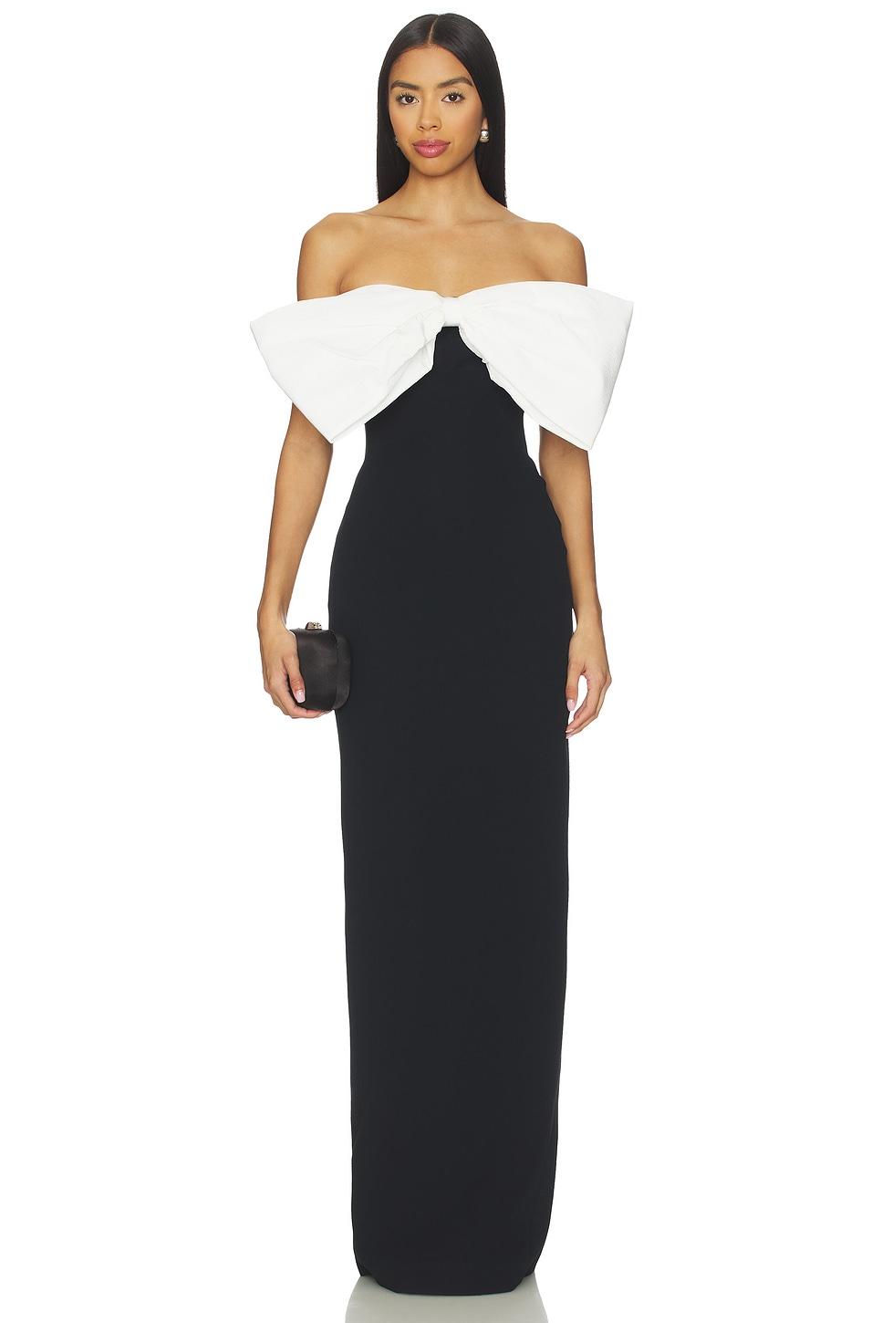 bow detail strapless gown