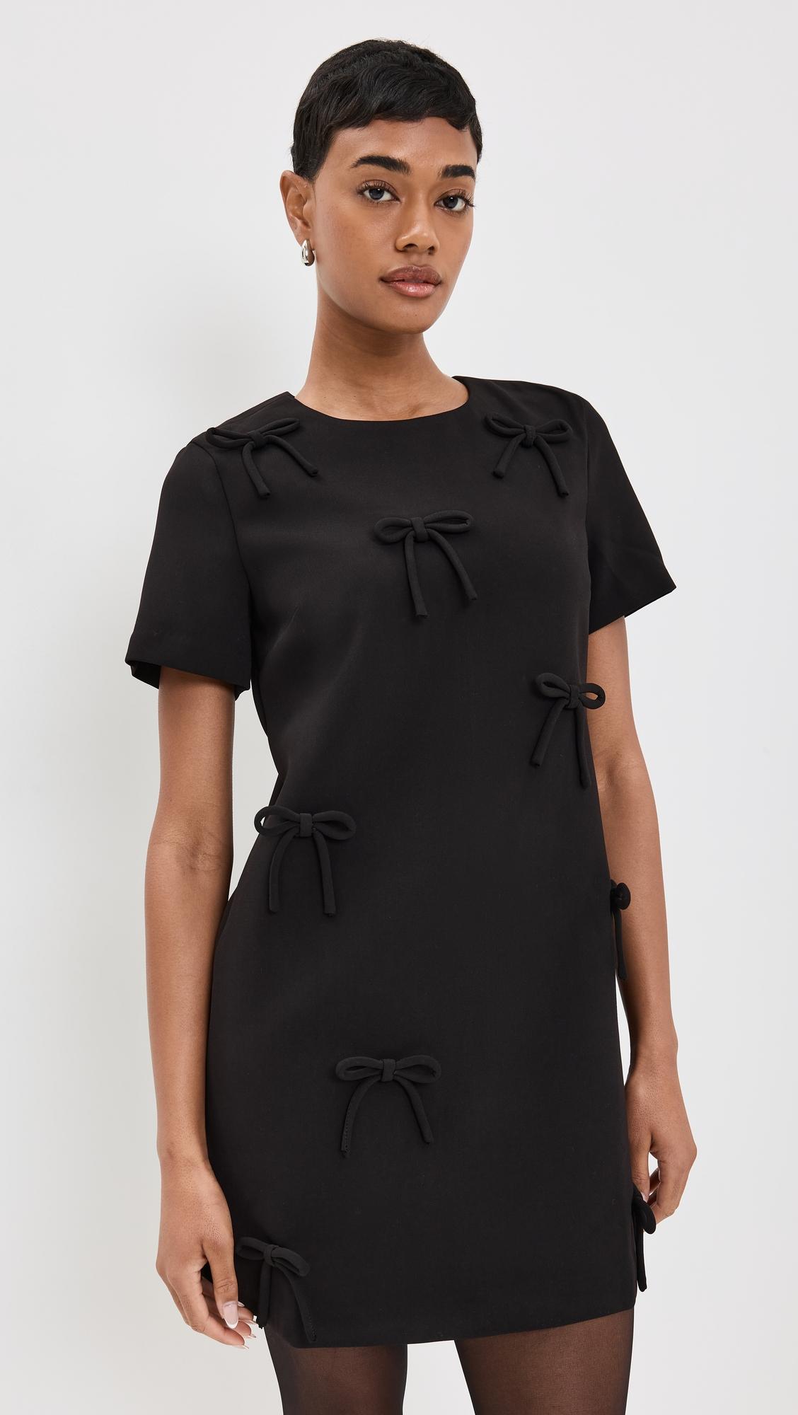 bow detailed mini dress