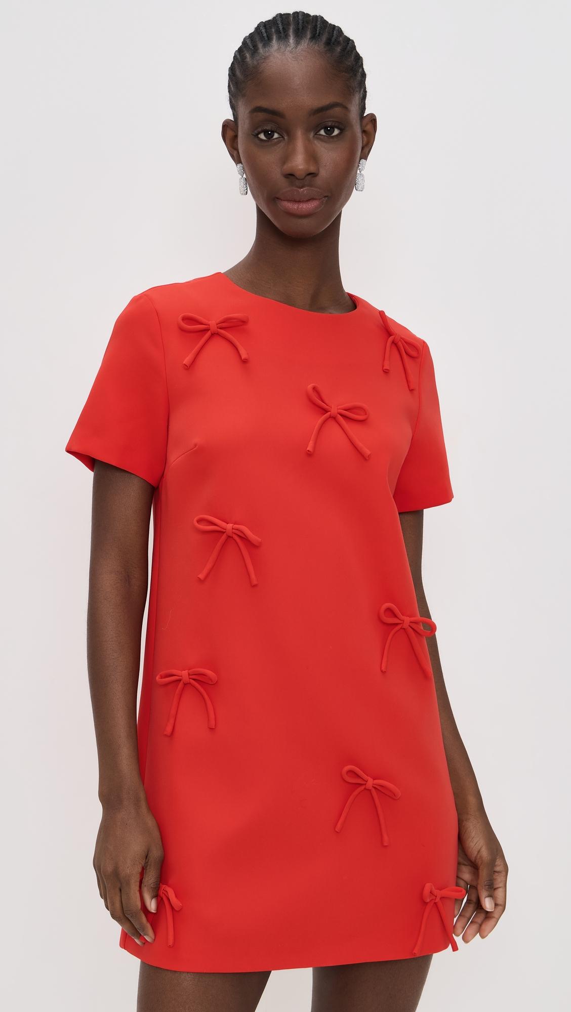 bow detailed mini dress