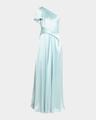 bow one-shoulder crepe satin gown