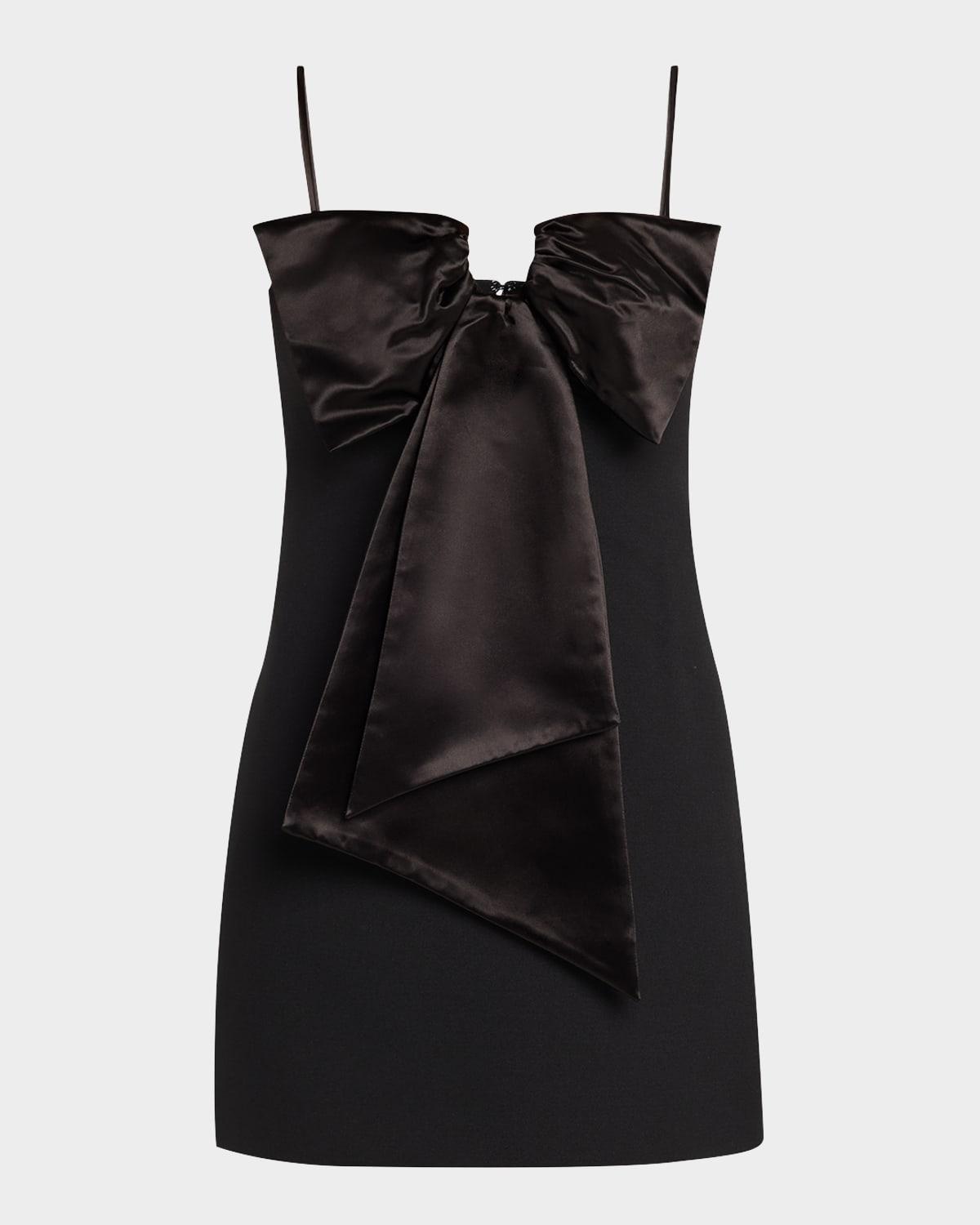 bow sleeveless mini dress