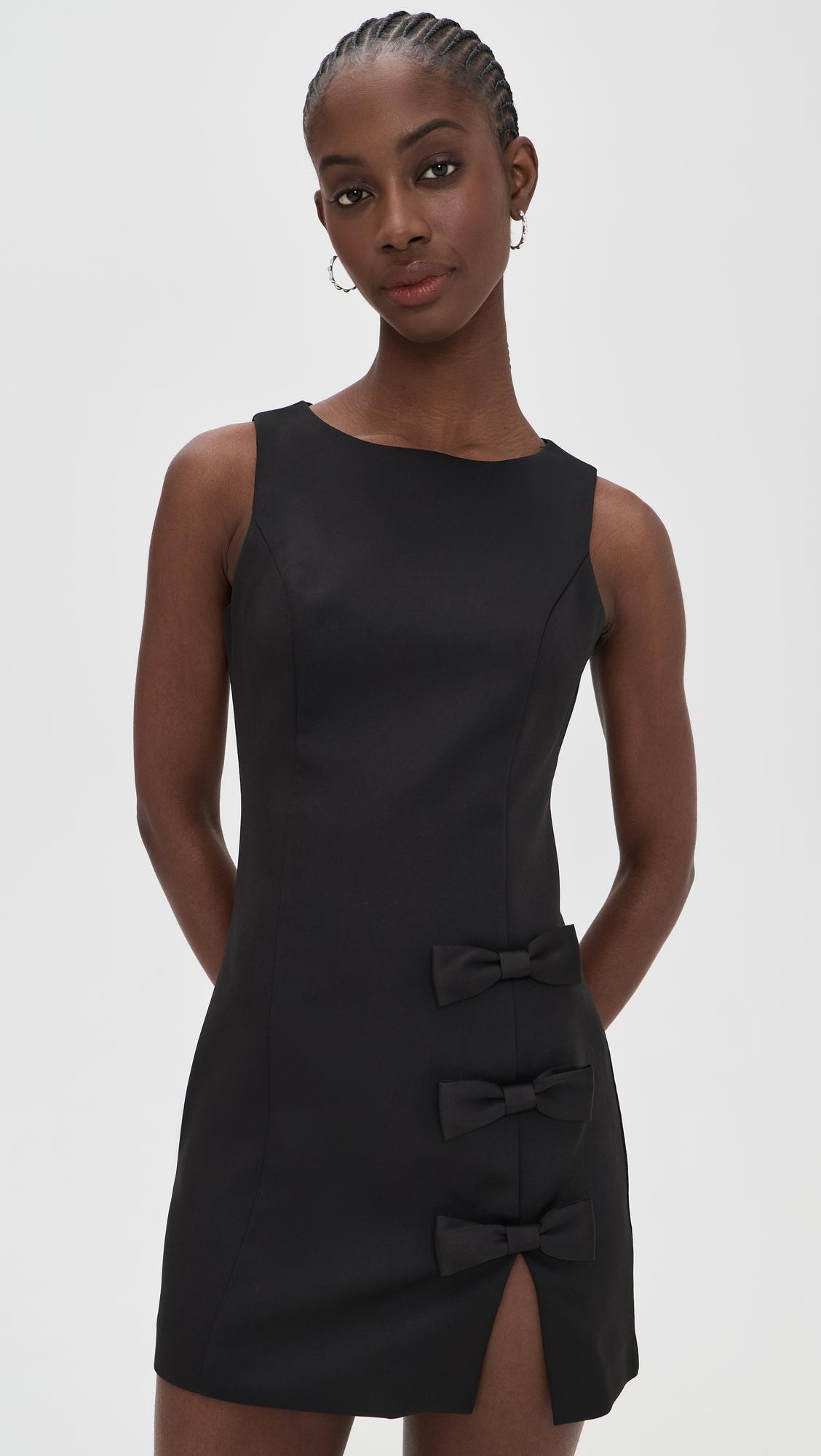 bow slit mini dress