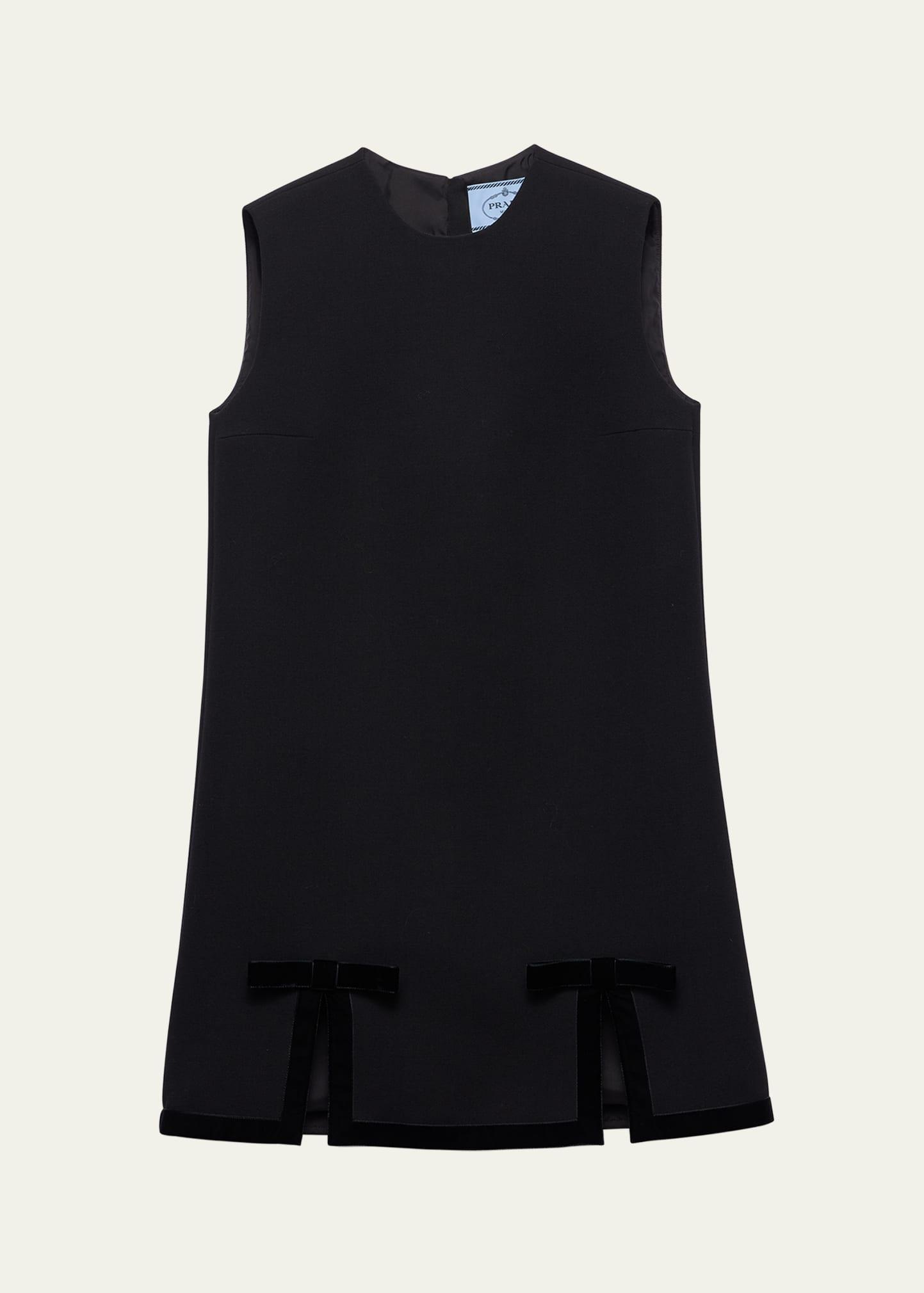 bow slit wool mini dress
