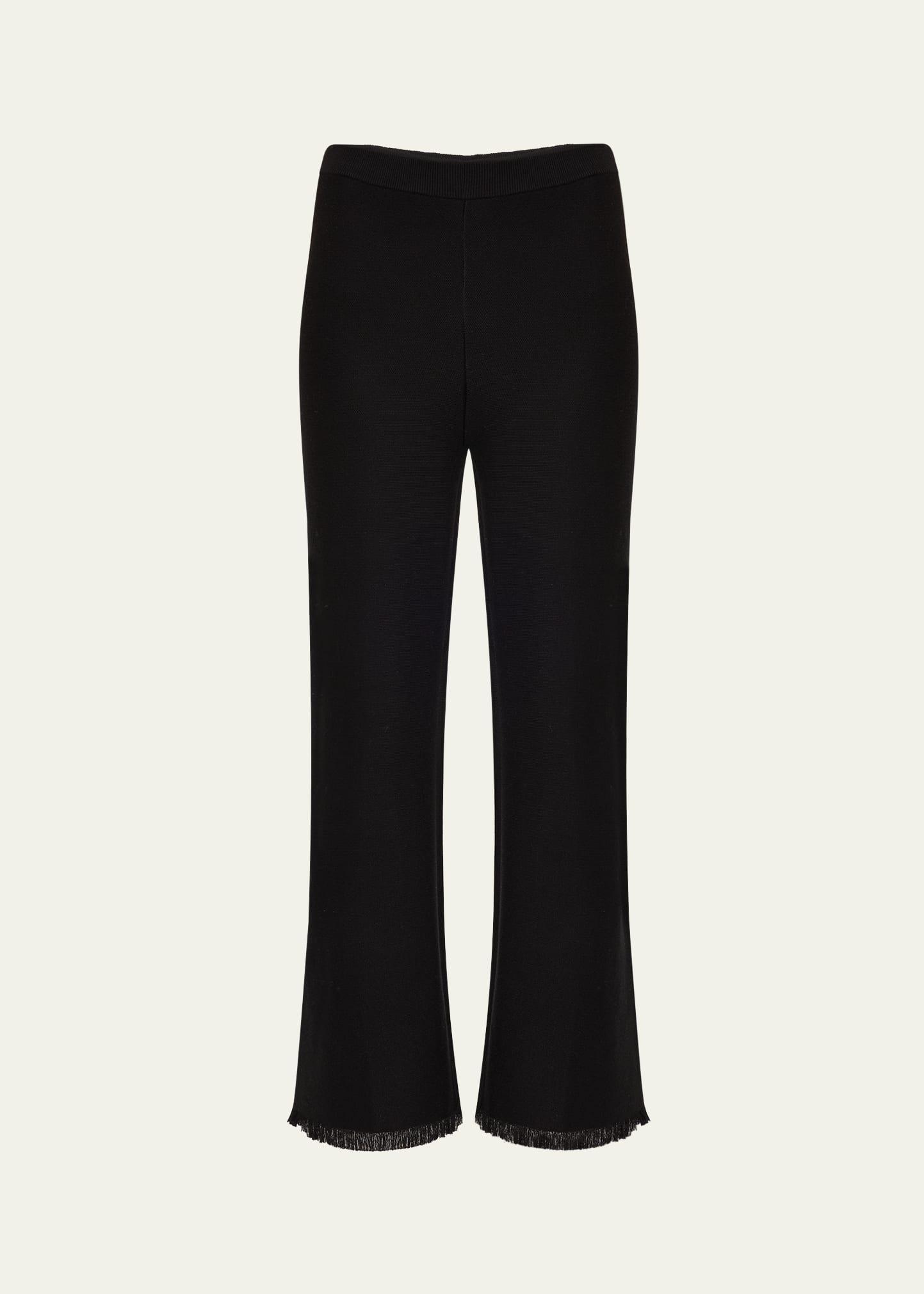 bowen fringe-hem pique pants
