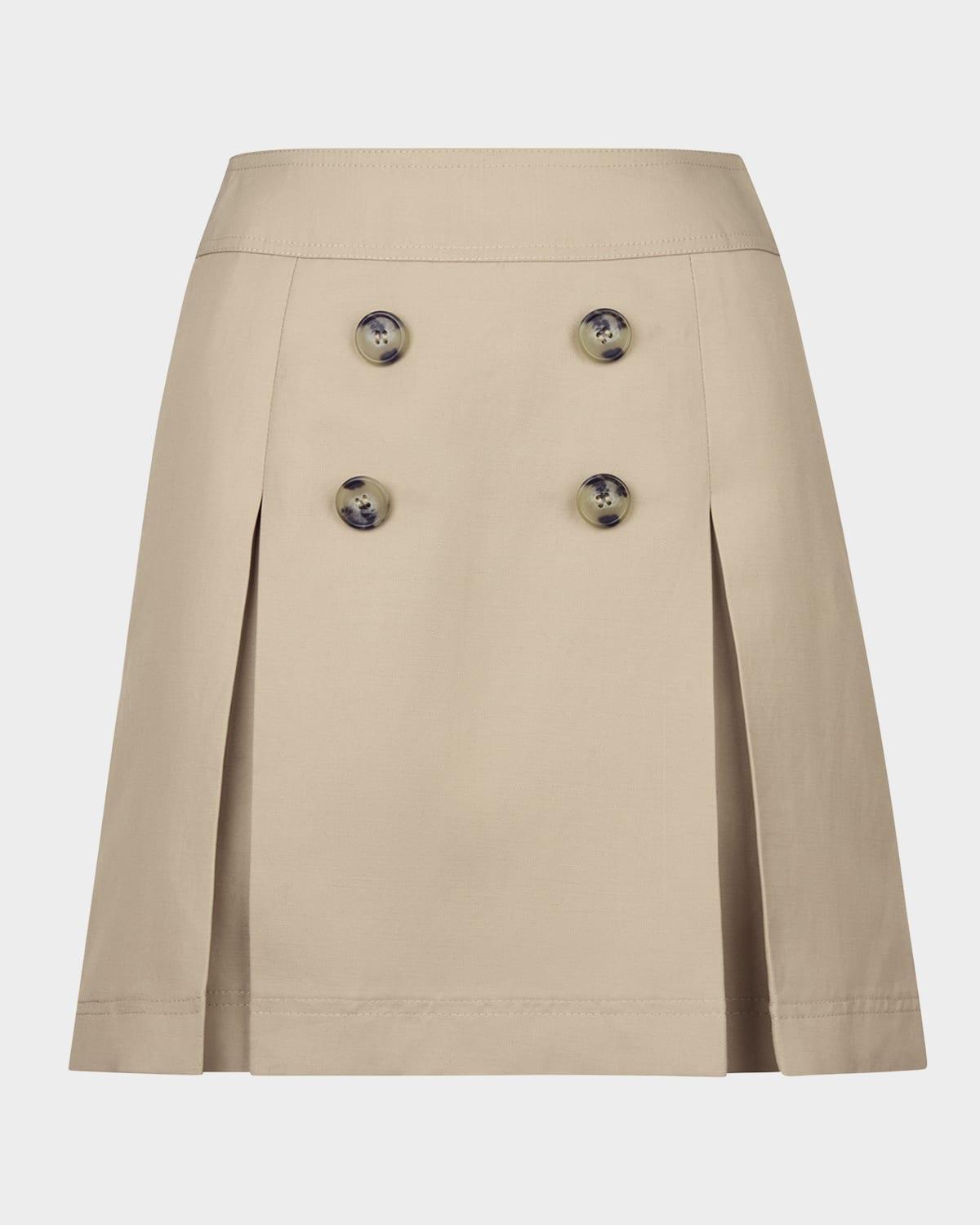 box pleat mini skirt