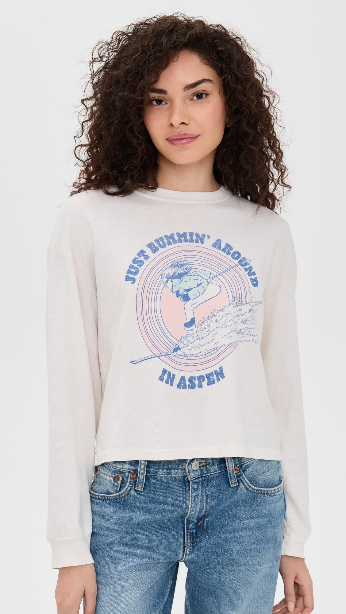 boxy boyfriend long sleeve ski bum tee