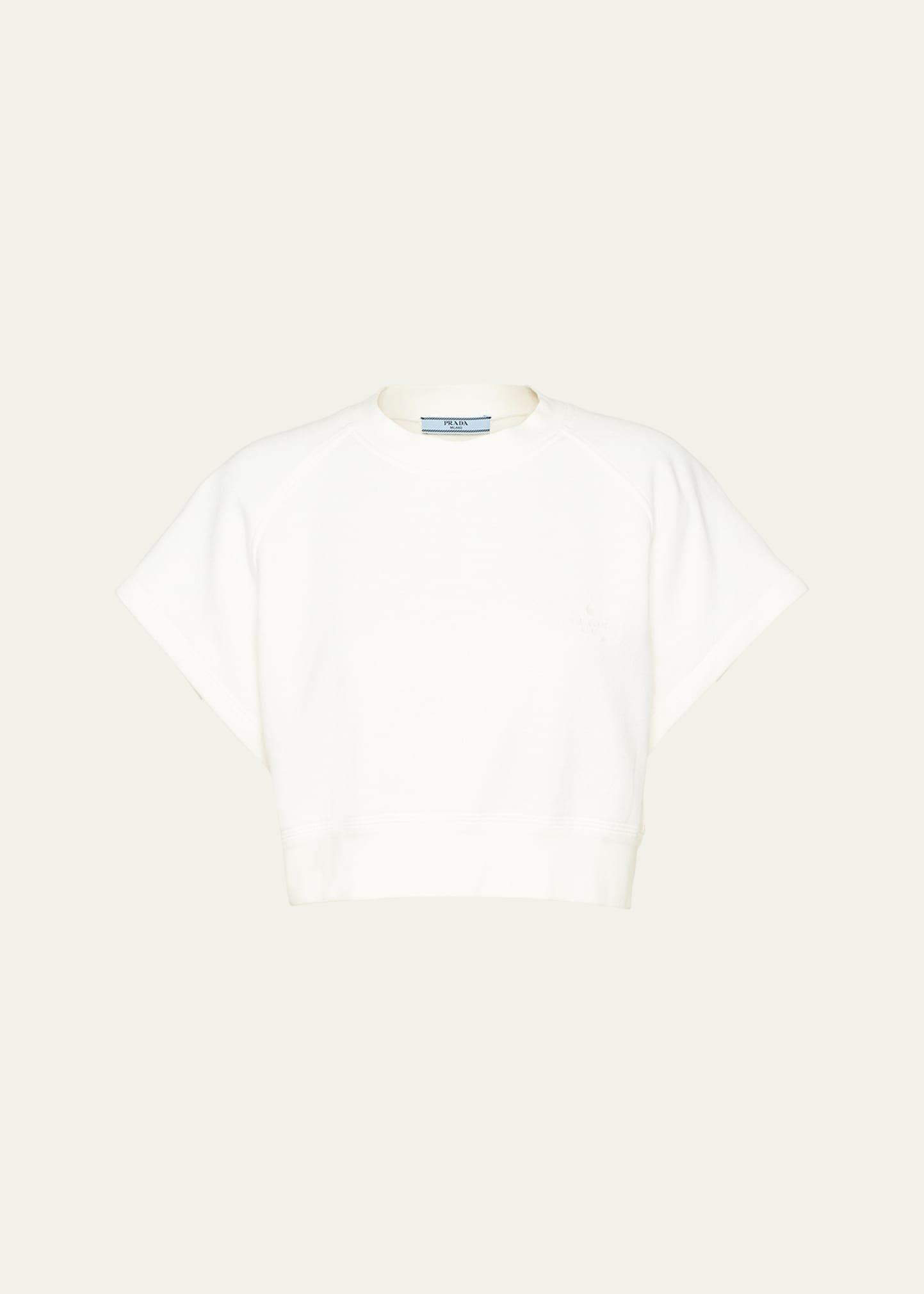 boxy cotton fleece sweatshirt