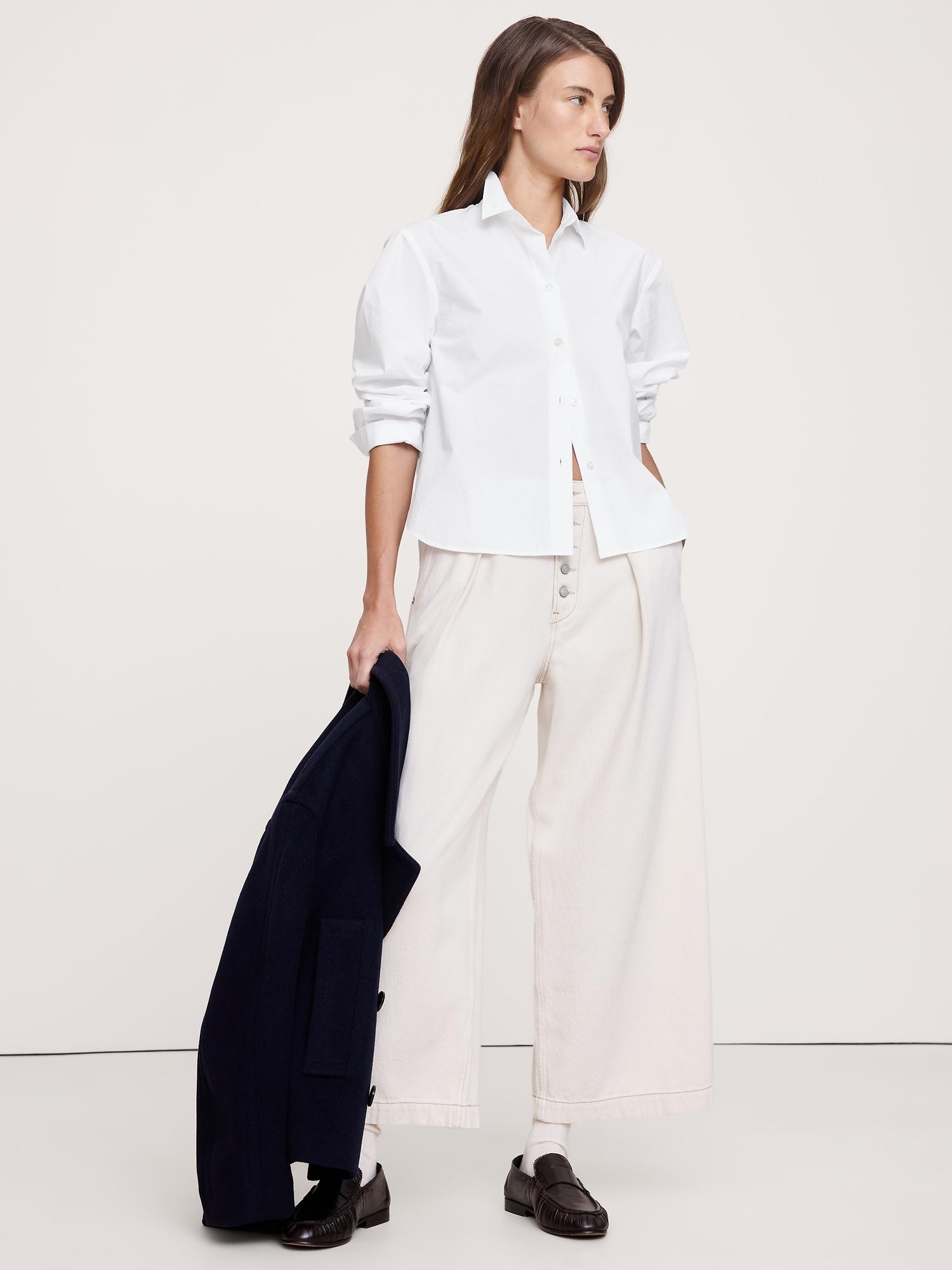 boxy cotton poplin shirt