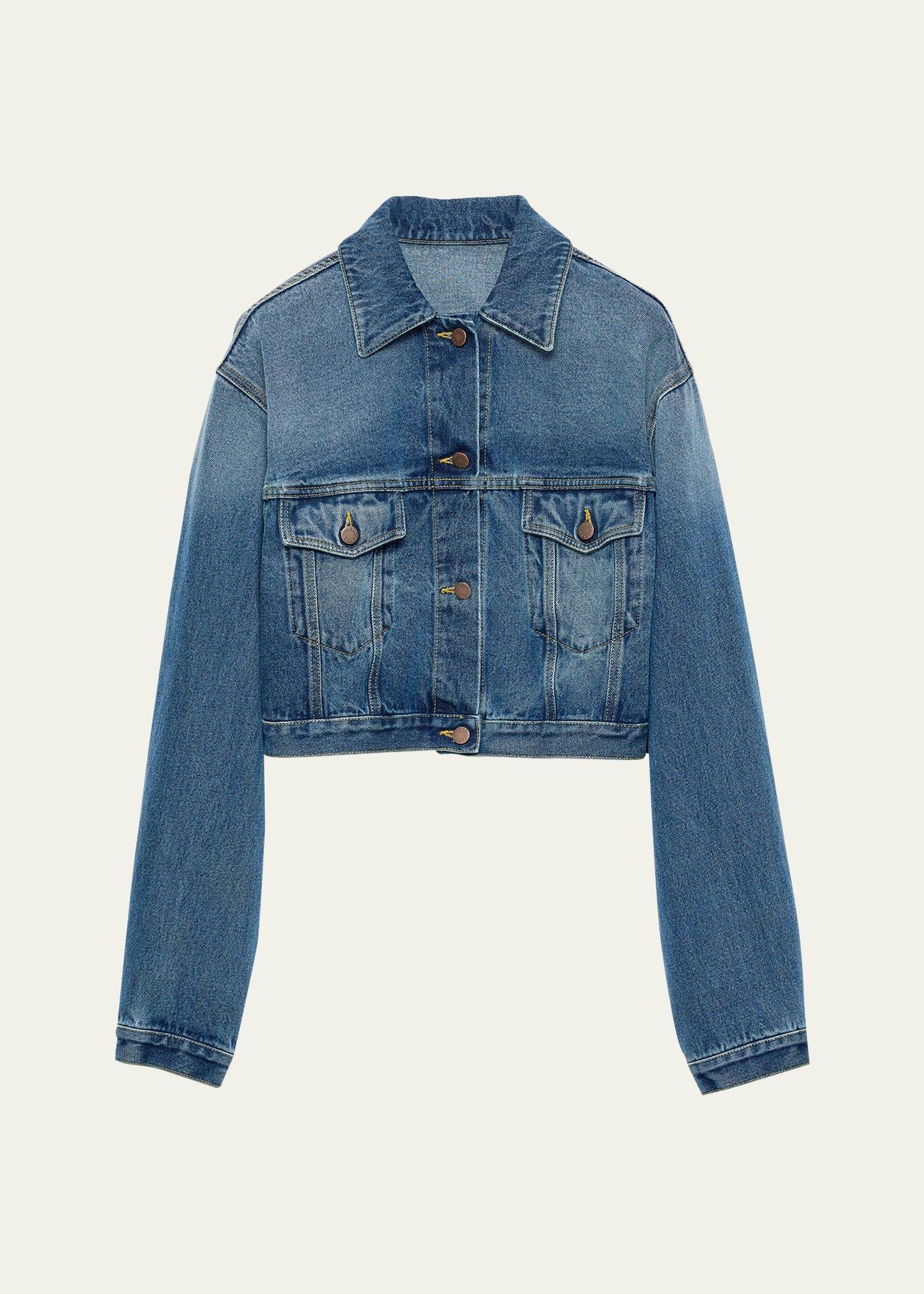 boxy denim blouson jacket