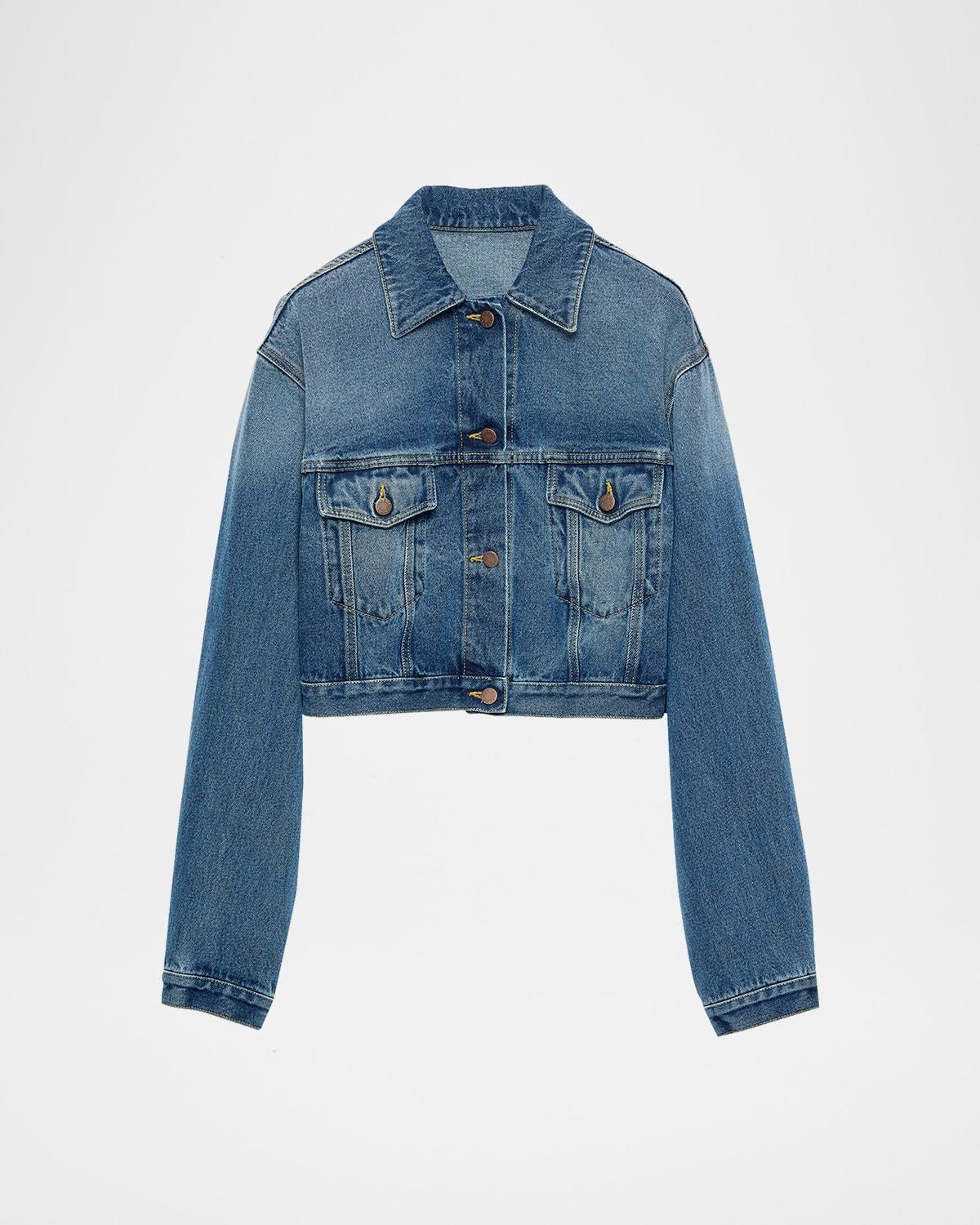 boxy denim blouson jacket