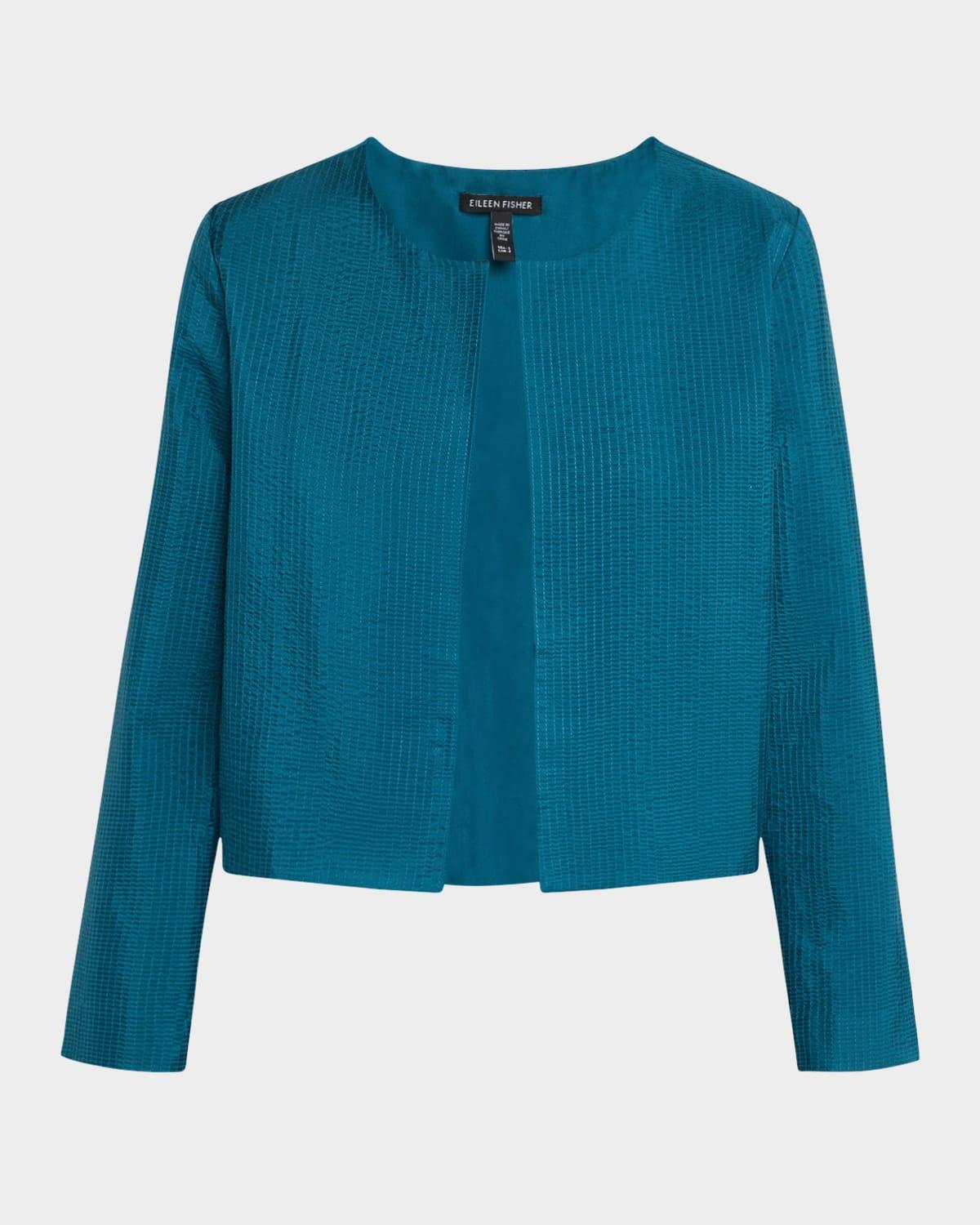 boxy quilted silk jacket