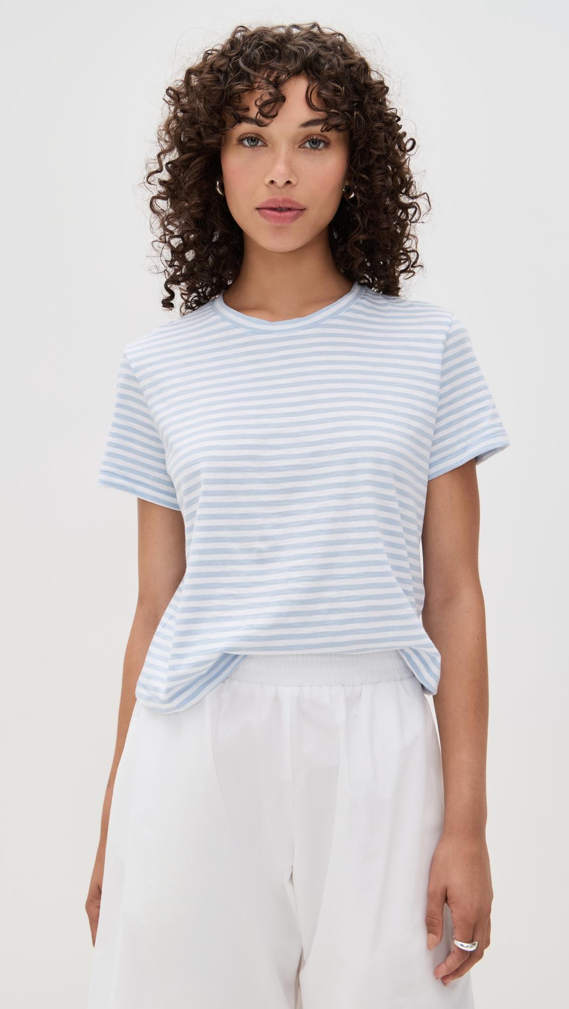 boxy stripe crop tee