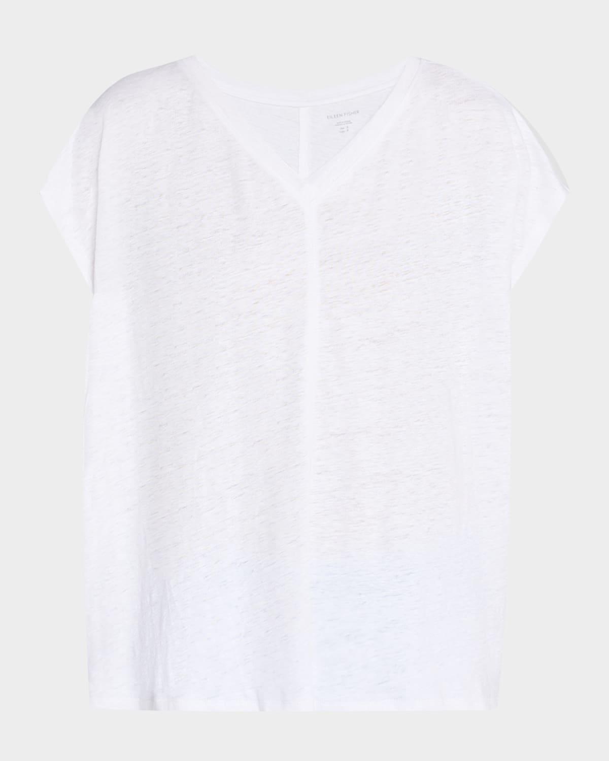 boxy v-neck organic linen tee
