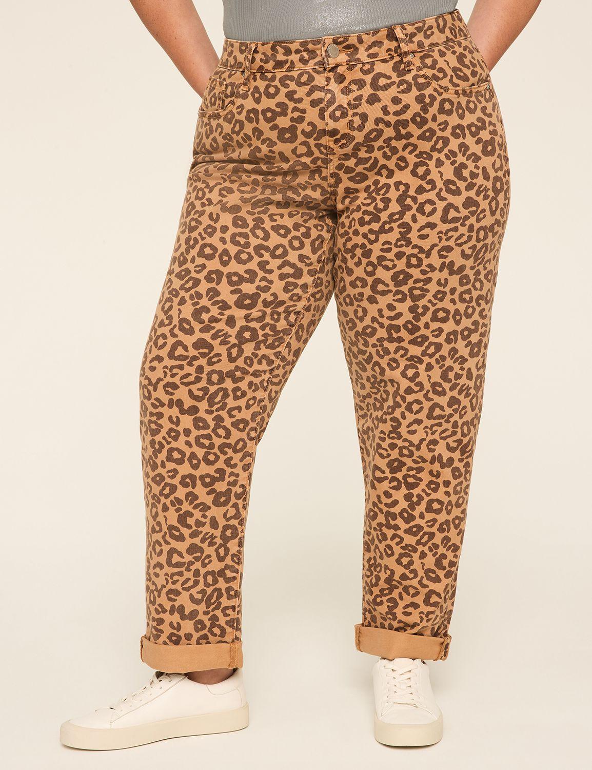 boyfriend fit printed leopard jean