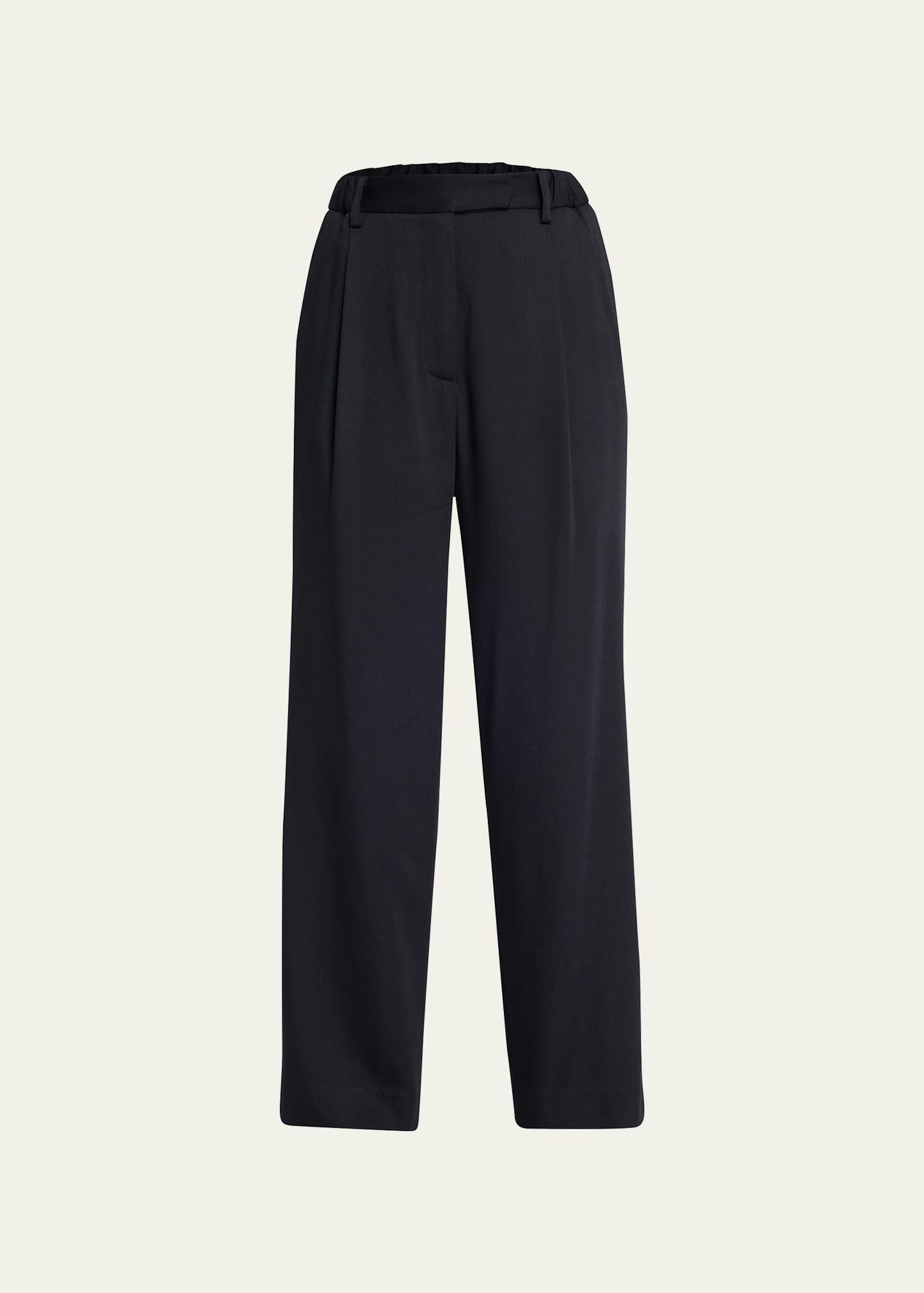 boyfriend pinstripe wide-leg pants