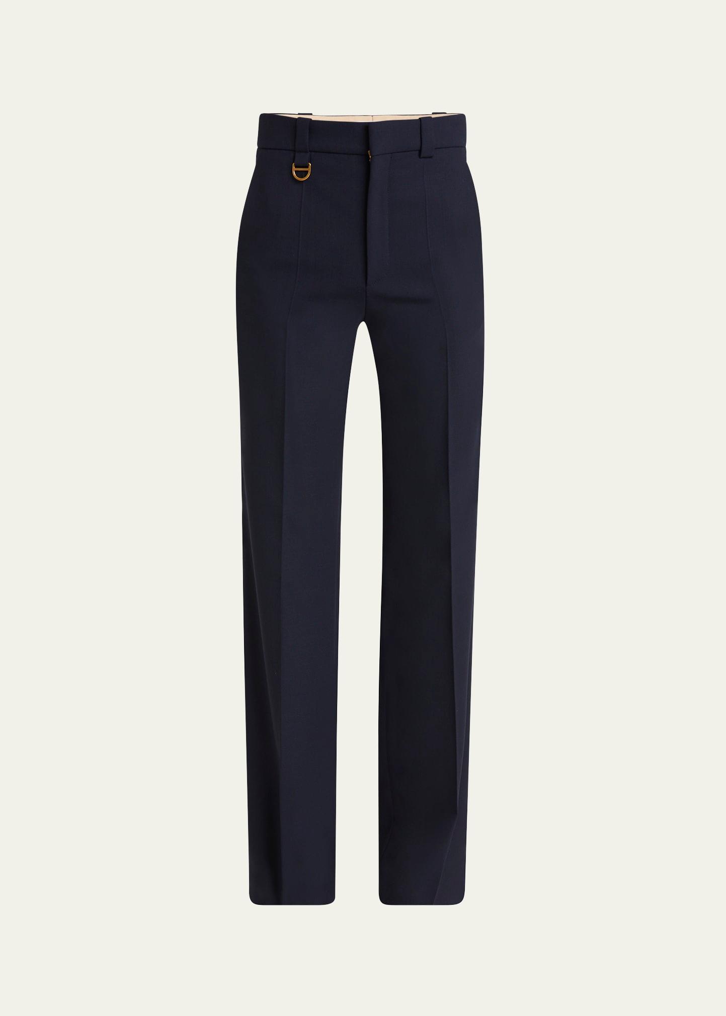 boyish straight-leg tailored trousers