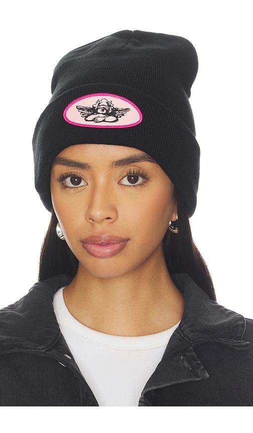 boys lie 1-800 beanie in black.