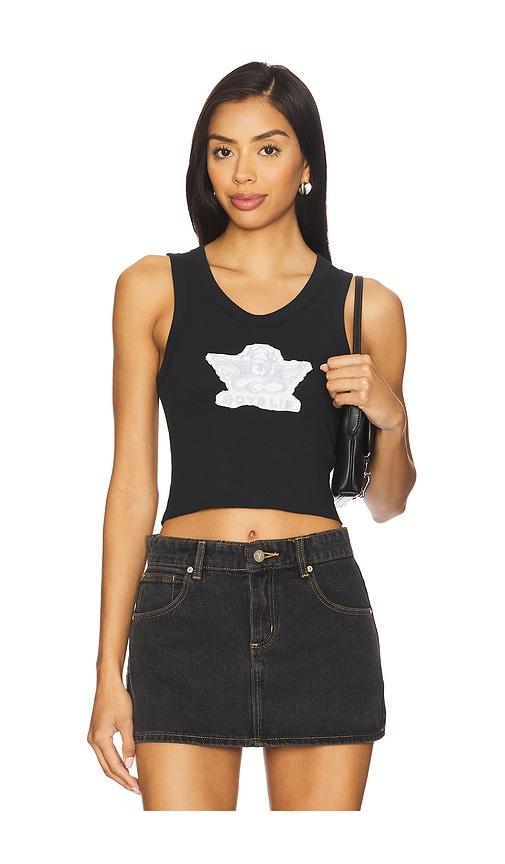 boys lie aura randy tank top in black.
