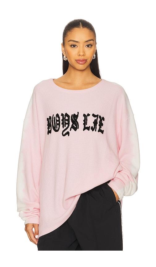 boys lie high class private school bf tee in pink.
