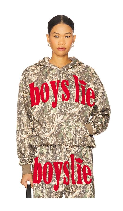 boys lie manhunt racer hoodie in green.