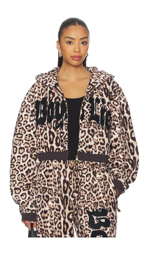 boys lie no one likes a cheetah alex hoodie in brown.