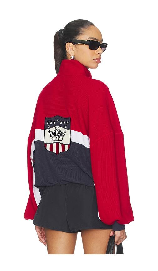 boys lie off duty a1 alex crew sweatshirt in red, navy.
