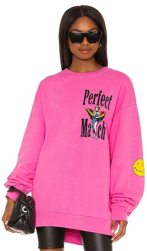 boys lie perfect match sweatshirt in pink.