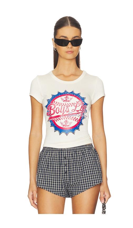 boys lie sporty spice baby tee in ivory.