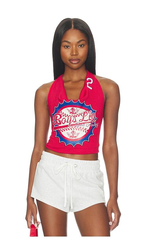boys lie sporty spice halter top in red.