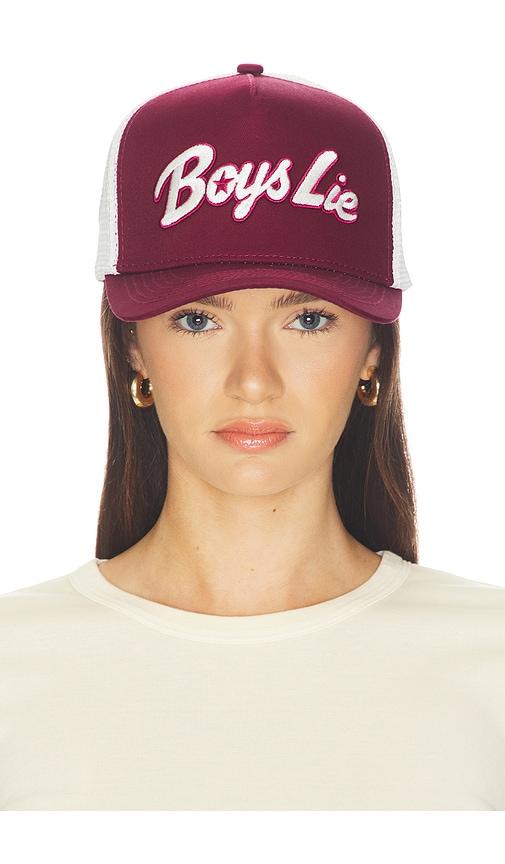boys lie starlight trucker hat in red.