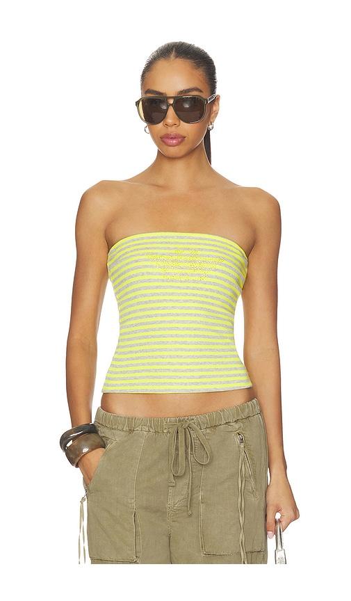 boys lie striped candyqueen tube top in yellow.