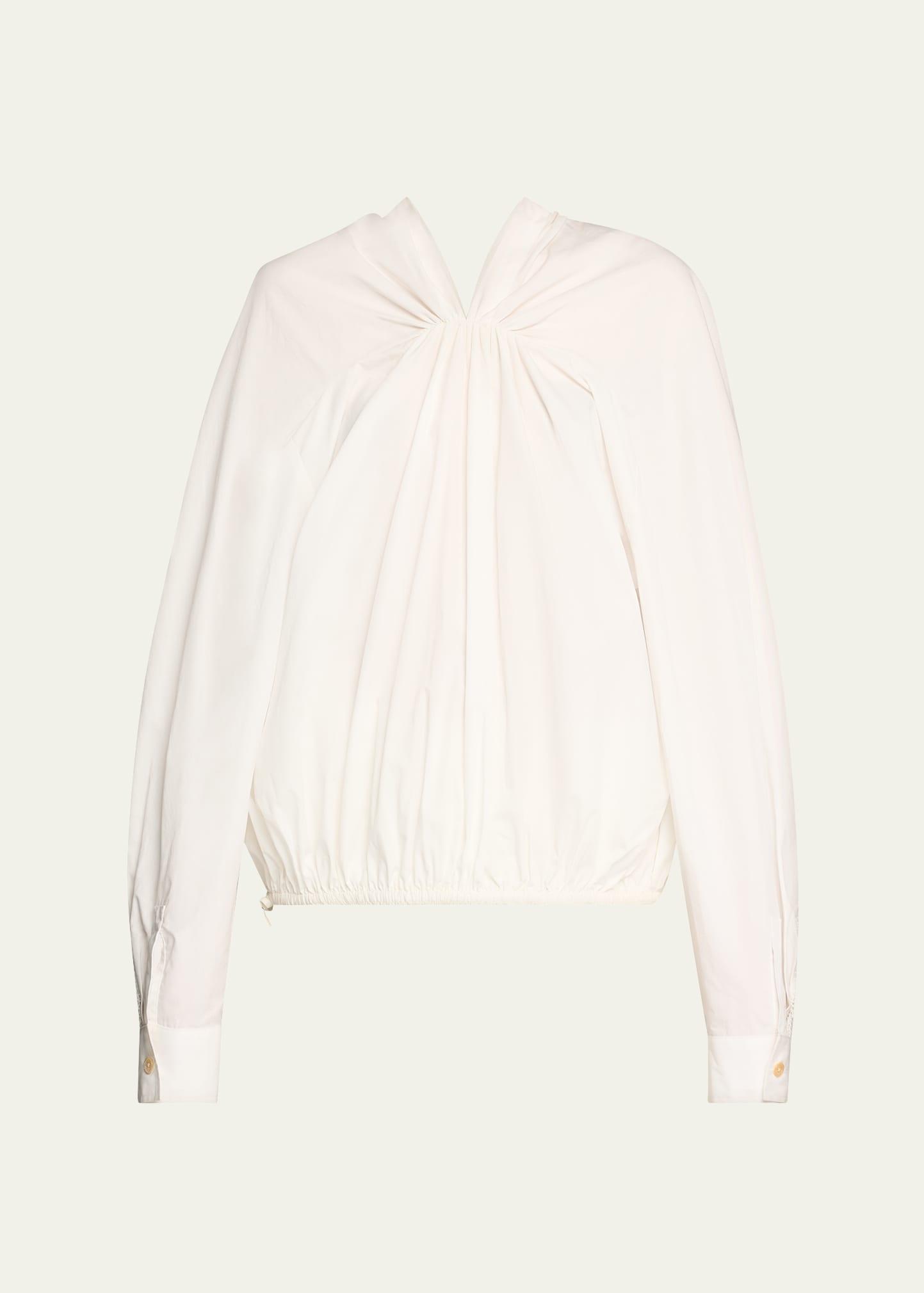 braceback poplin gathered drawstring balloon top