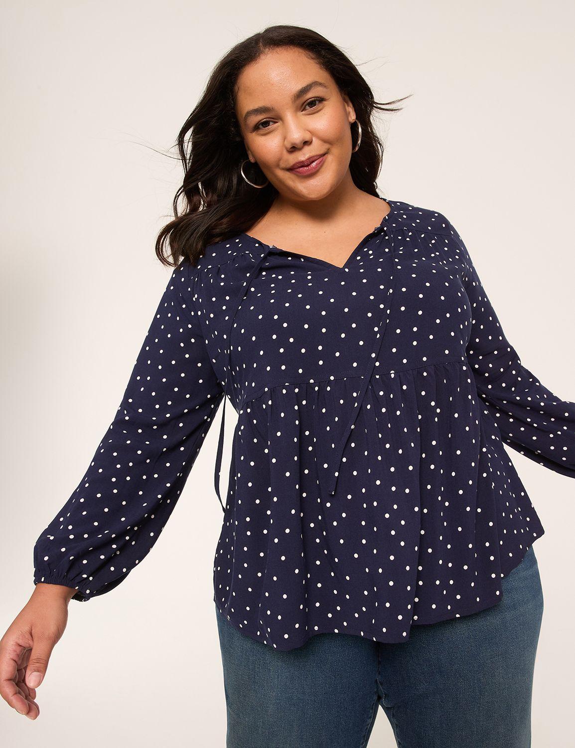 bracelet-sleeve printed babydoll blouse