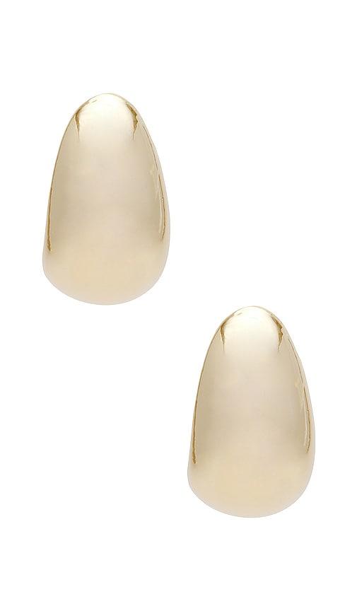 bracha hendrix baby dome hoops in metallic gold.
