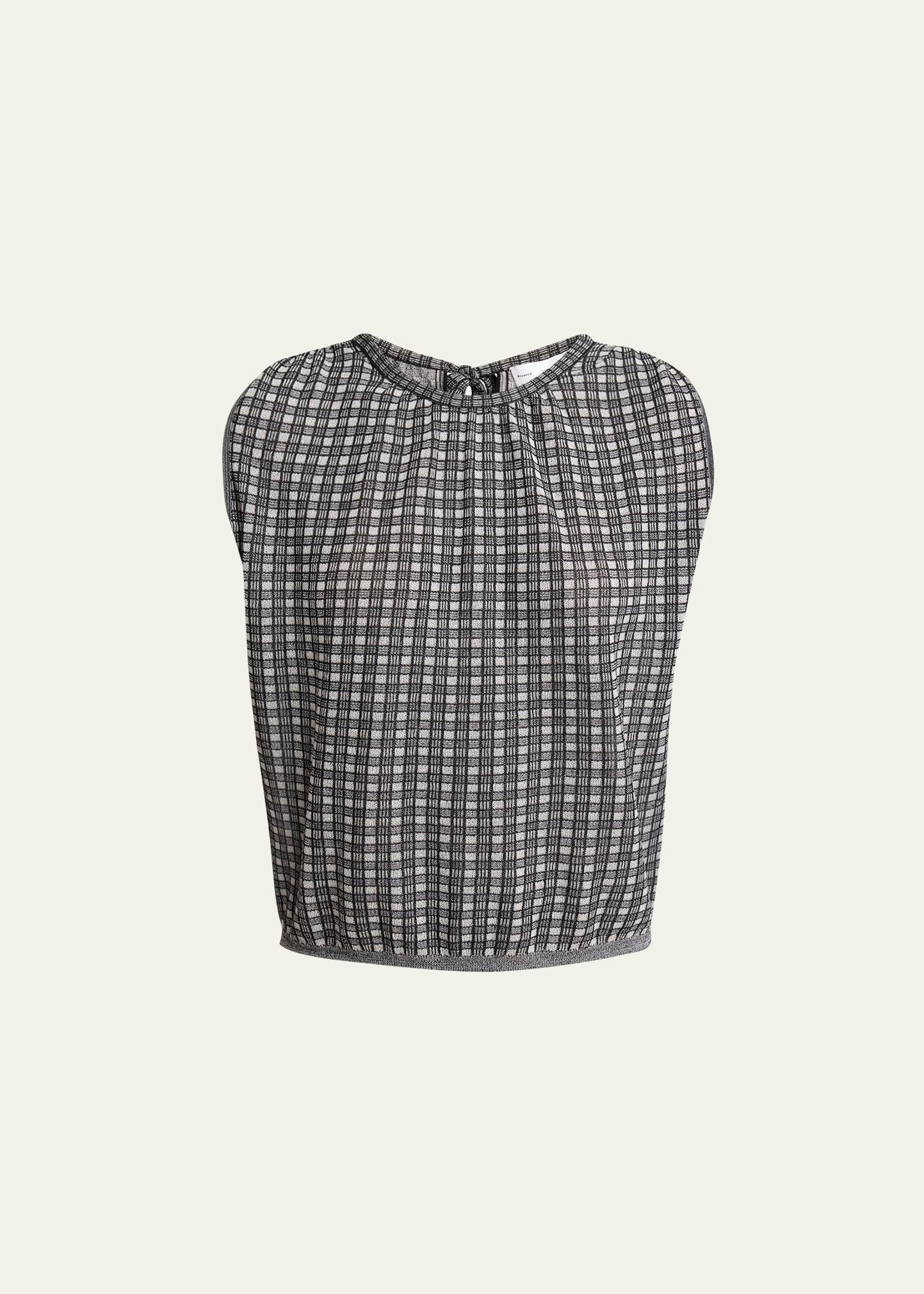 bradley sleeveless knit plaid top